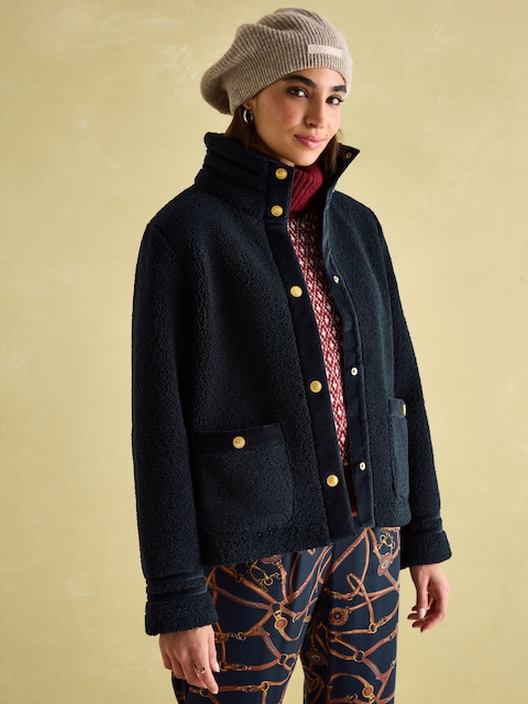 Joules Fleur Navy Blue Fleece Jacket