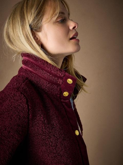 Joules Fleur Red Fleece Jacket