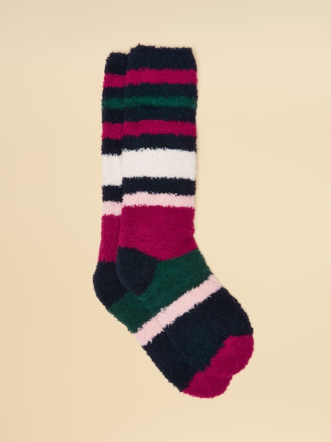 Joules Fluffy Berry Red Fluffy Socks