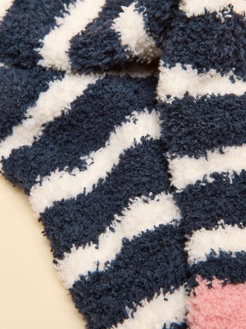 Joules Fluffy Navy Stripe Fluffy Socks