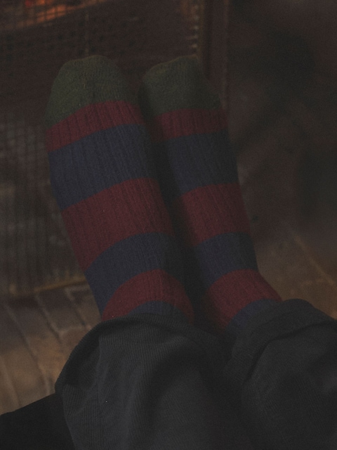 Joules Gibson Berry/Navy Cosy Socks