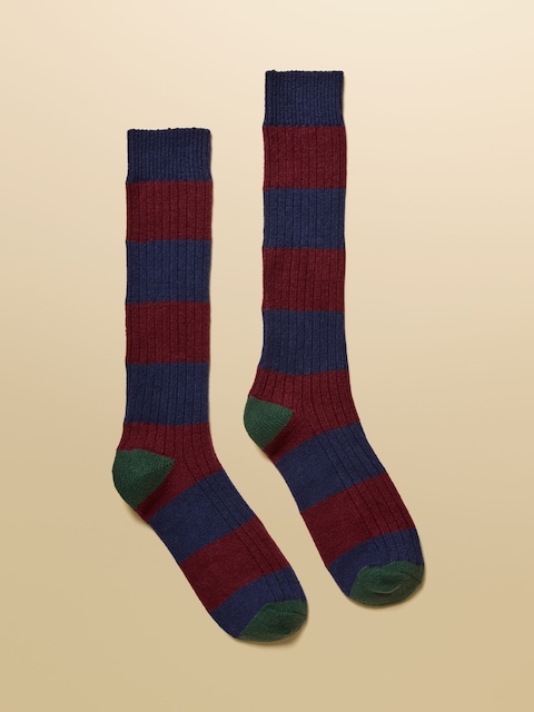 Joules Gibson Berry/Navy Cosy Socks