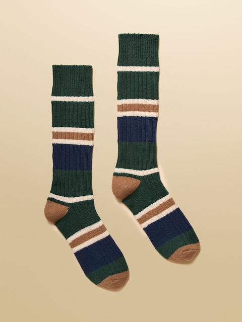 Joules Gibson Green/Navy Cosy Socks