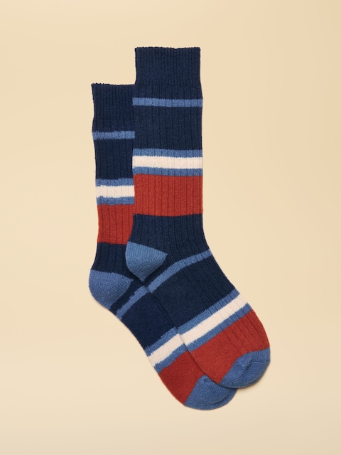 Joules Gibson Orange/Navy Cosy Socks