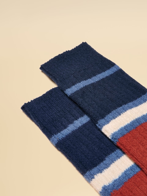 Joules Gibson Orange/Navy Cosy Socks