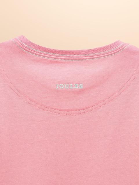 joules Girls' Astra Pink Applique Cotton T-Shirt