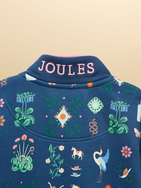 joules Girls' Burnham Navy Funnel Neck Sweatshirt