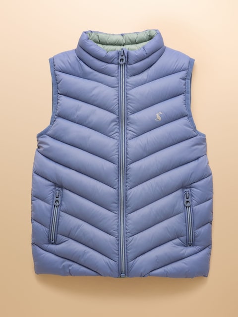 Joules Girls' Crofton Blue Showerproof Padded Gilet