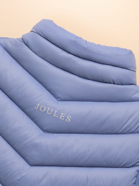 joules Girls' Crofton Blue Showerproof Padded Gilet