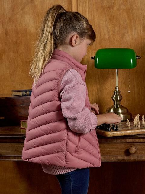 Joules Girls' Crofton Pink Showerproof Padded Gilet