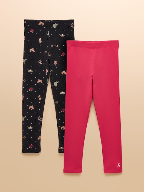 Joules Girls' Deedee Navy Blue Two Pack Leggings