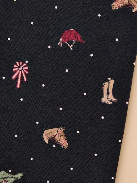 joules Girls' Deedee Navy Horse Jersey Leggings