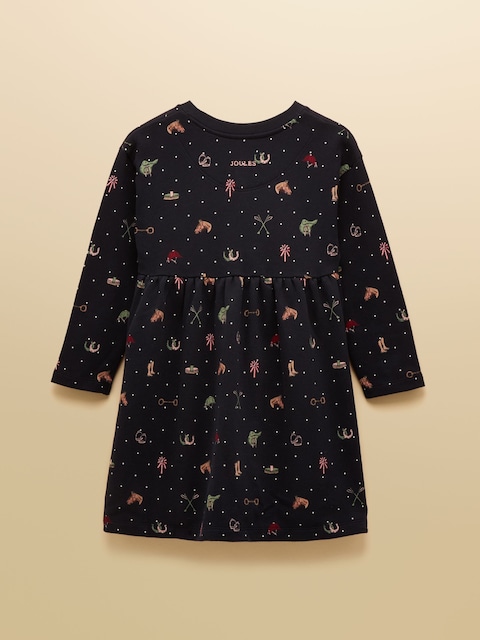 Joules Girls' Emma Navy Long Sleeve Sweat Dress