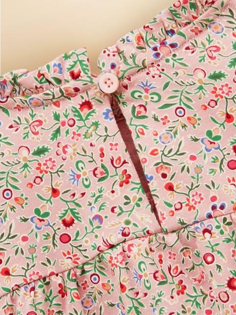 joules Girls' Flutter Pink Ditsy Long Sleeve Top