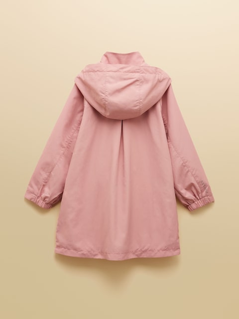 Joules Girls' Meadow Pink Longline Showerproof Coat