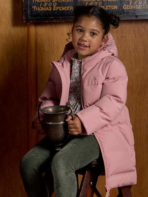 Joules Girls' Padwell Pink Waterproof Padded Coat