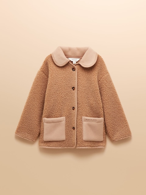 Joules Girls' Sadie Natural Borg Fleece Jacket