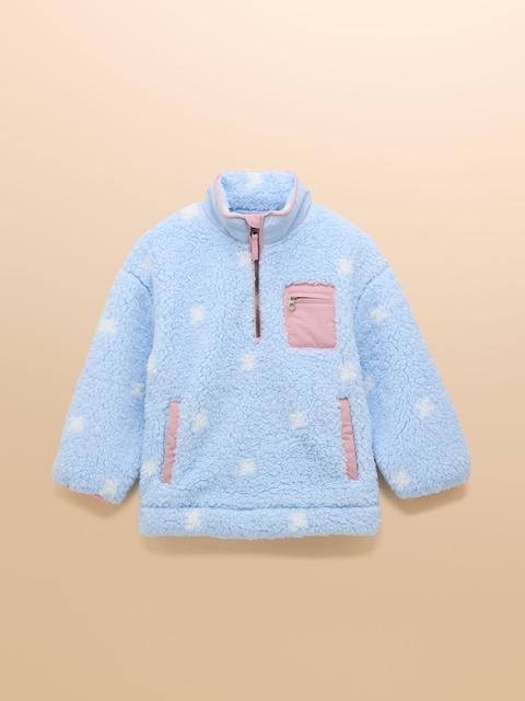 Joules Girls' Tilly Blue Quarter Zip Fleece