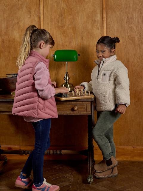 Joules Girls' Tilly Cream Quarter Zip Fleece