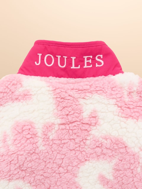 joules Girls' Tilly Pink Quarter Zip Fleece