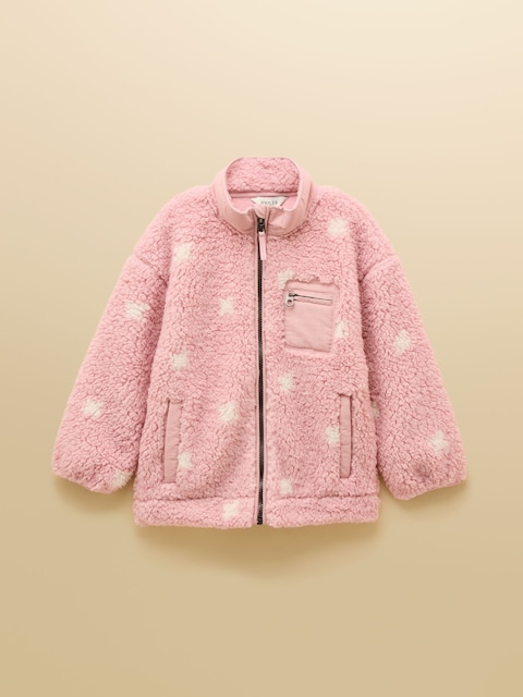 Joules Girls' Tilly Pink Zip Through Fleece