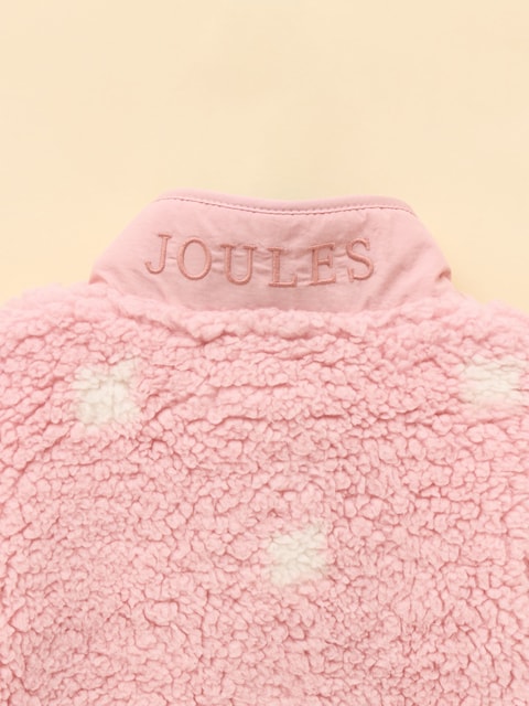 joules Girls' Tilly Pink Zip Through Fleece
