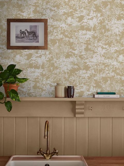 Joules Gold Animal Print 10M Wallpaper