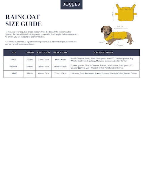 Joules Gold Water-Resistant Dog Jacket