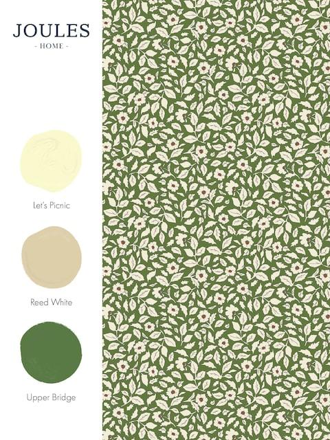 joules Green Ditsy Floral Print 10M Wallpaper