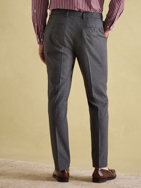 Joules Grey Slim Fit Flannel Suit Trousers