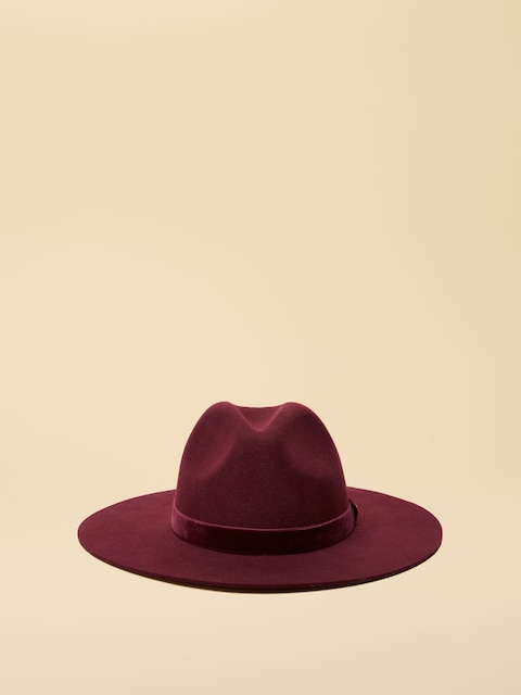 Joules Grove Berry Red Wool Fedora