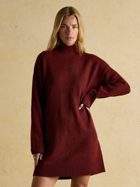 Joules Hailey Wine Red Knitted Dress