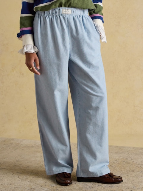 Joules Hallie Blue Pull On Cotton Trousers