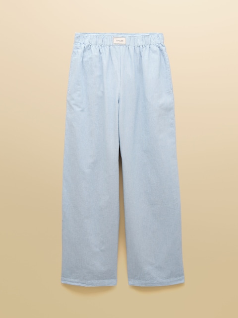 joules Hallie Blue Pull On Cotton Trousers