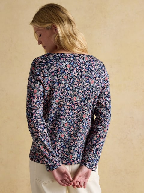 Joules Harbour Multi Boat Neck Printed Top