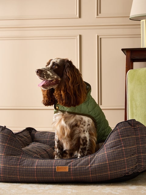 Joules Henson Check Brown Pet Bed