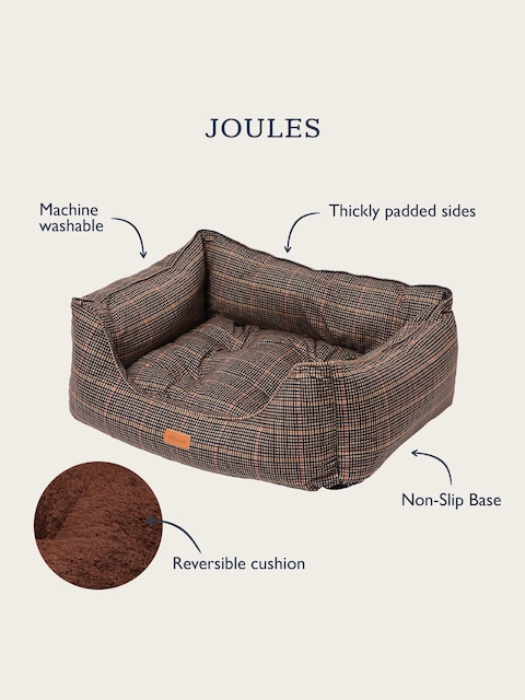 joules Henson Check Brown Pet Bed
