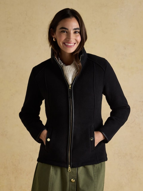 Joules Heritage Black Regular Zip Through Fleece