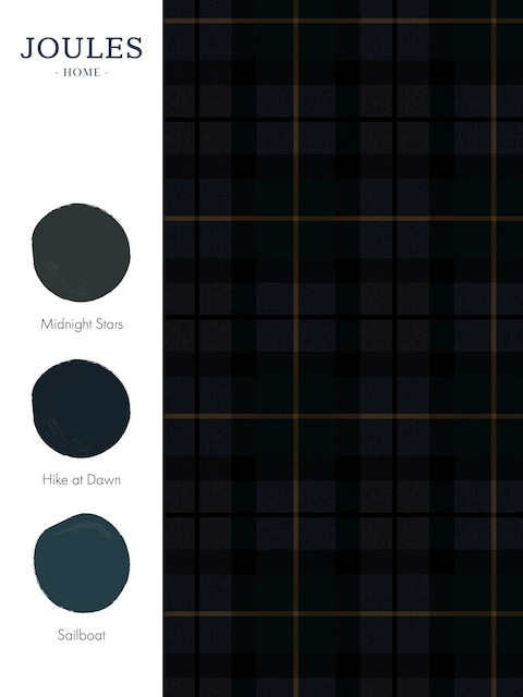 joules Heritage Blue Rothero Check 10M Wallpaper