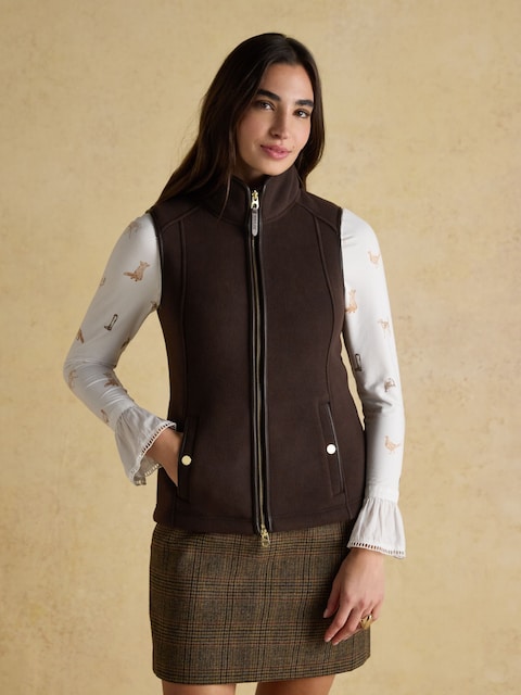 Joules Heritage Brown Regular Fleece Gilet