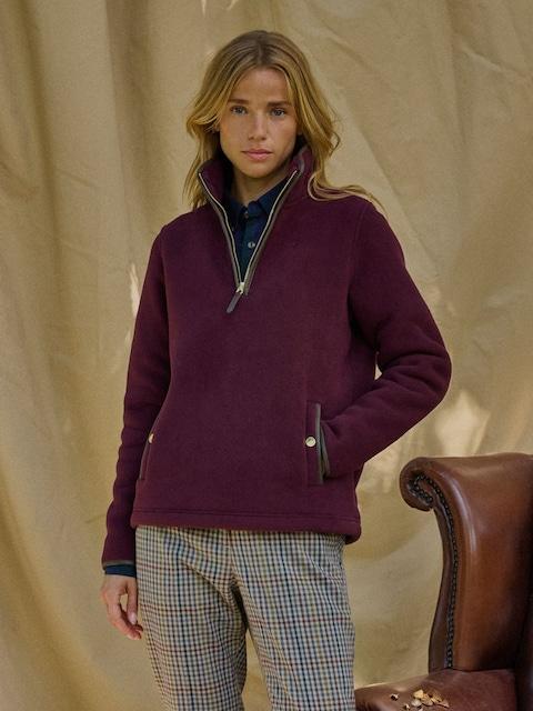 Joules Heritage Burgundy Quarter Zip Fleece