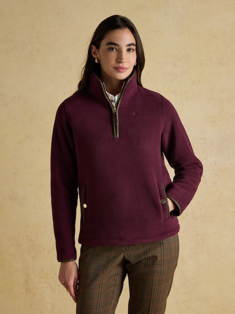 Joules Heritage Burgundy Quarter Zip Fleece