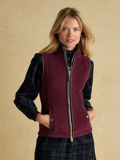 Joules Heritage Burgundy Regular Fleece Gilet