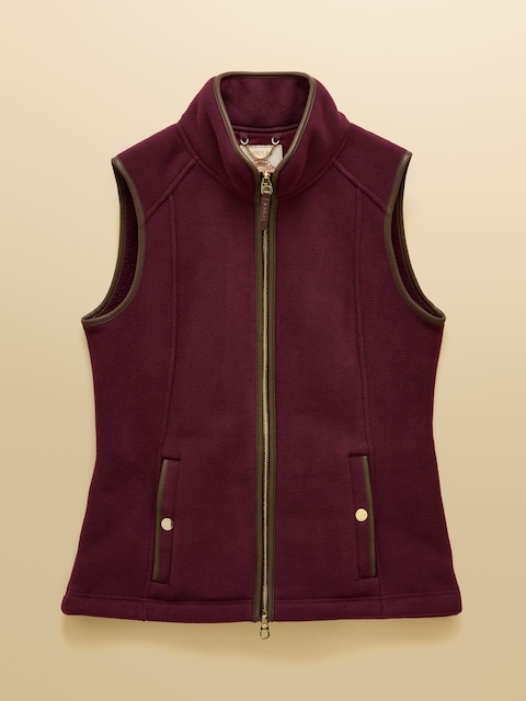 joules Heritage Burgundy Regular Fleece Gilet