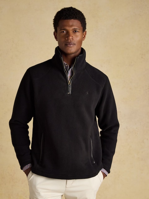 Joules Heritage Fleece Black Quarter Zip