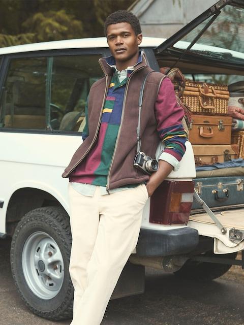 Joules Heritage Fleece Brown Gilet