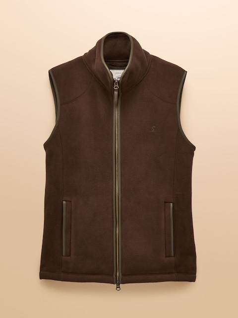 joules Heritage Fleece Brown Gilet