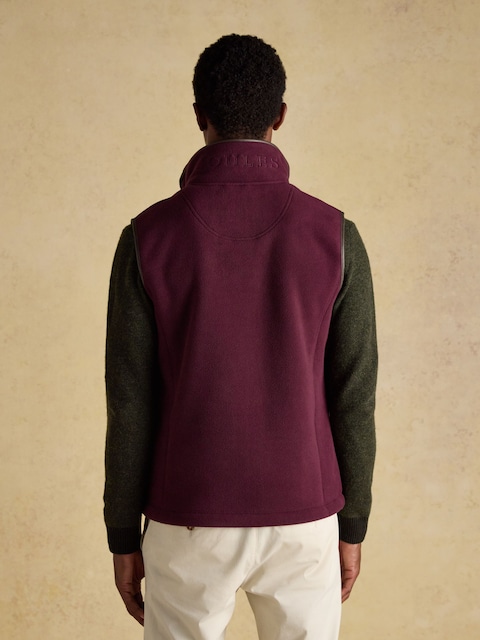 Joules Heritage Fleece Burgundy Gilet