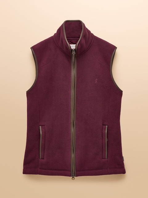 joules Heritage Fleece Burgundy Gilet