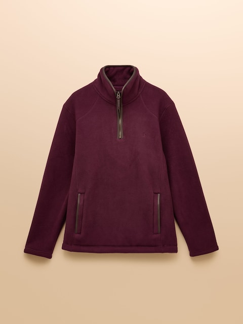 joules Heritage Fleece Burgundy Quarter Zip